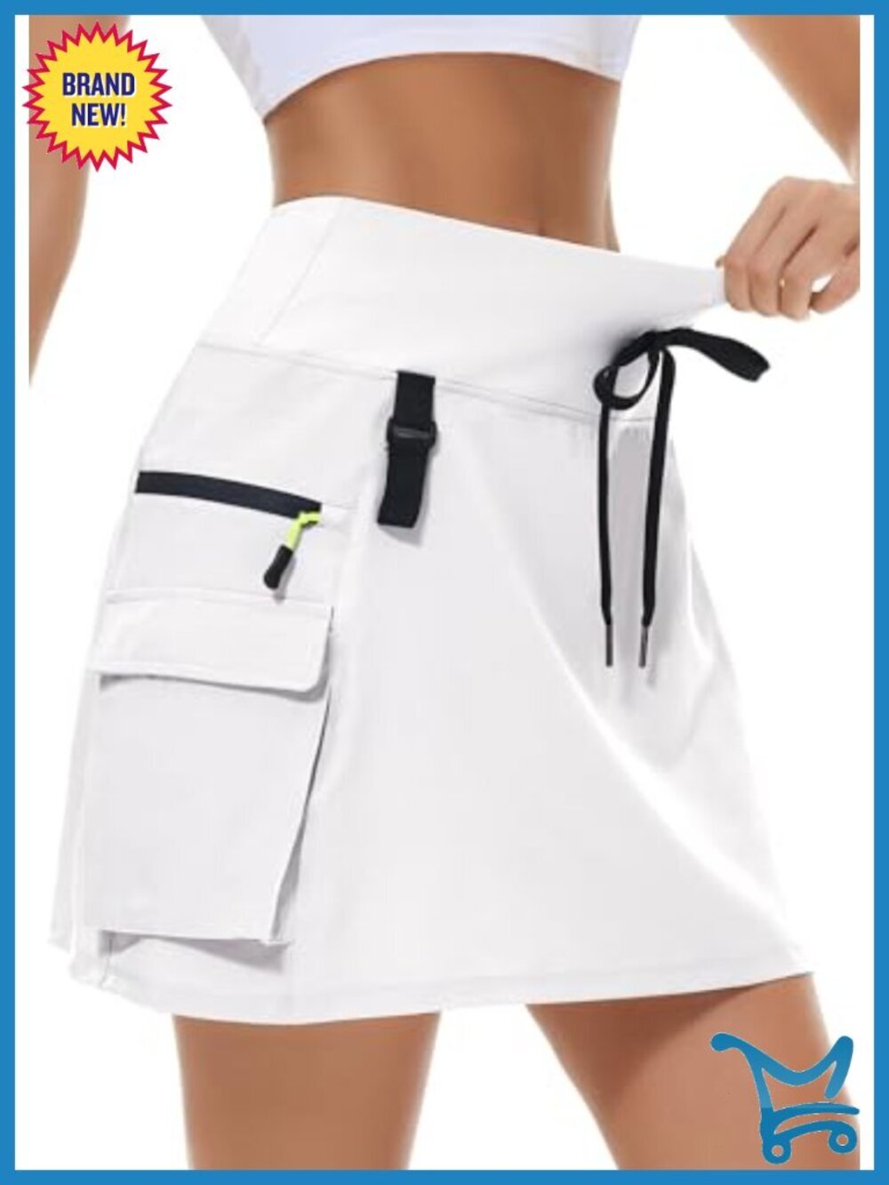 Women's Hiking Cargo Skort with Zipper Pockets, Quick Dry, UPF 50+